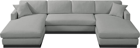 Alta Grey Linen Textured Fabric 3pc. Sectional (3 Boxes) Sectional