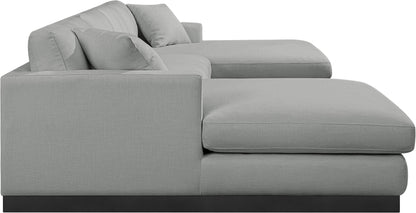 Alta Grey Linen Textured Fabric 3pc. Sectional (3 Boxes) Sectional