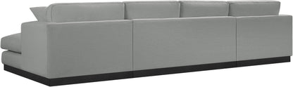 Alta Grey Linen Textured Fabric 3pc. Sectional (3 Boxes) Sectional