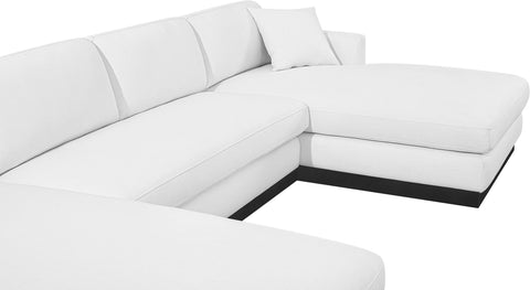 Alta White Linen Textured Fabric 3pc. Sectional (3 Boxes) Sectional