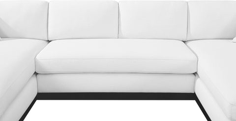 Alta White Linen Textured Fabric 3pc. Sectional (3 Boxes) Sectional