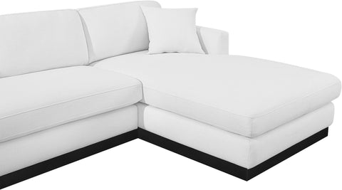 Alta White Linen Textured Fabric 3pc. Sectional (3 Boxes) Sectional