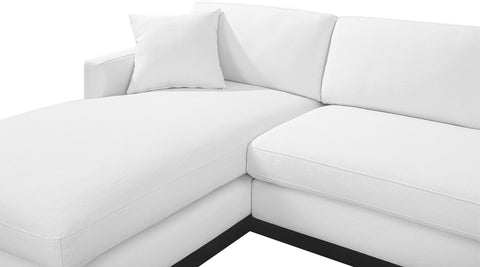 Alta White Linen Textured Fabric 3pc. Sectional (3 Boxes) Sectional