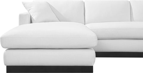 Alta White Linen Textured Fabric 3pc. Sectional (3 Boxes) Sectional