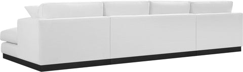 Alta White Linen Textured Fabric 3pc. Sectional (3 Boxes) Sectional