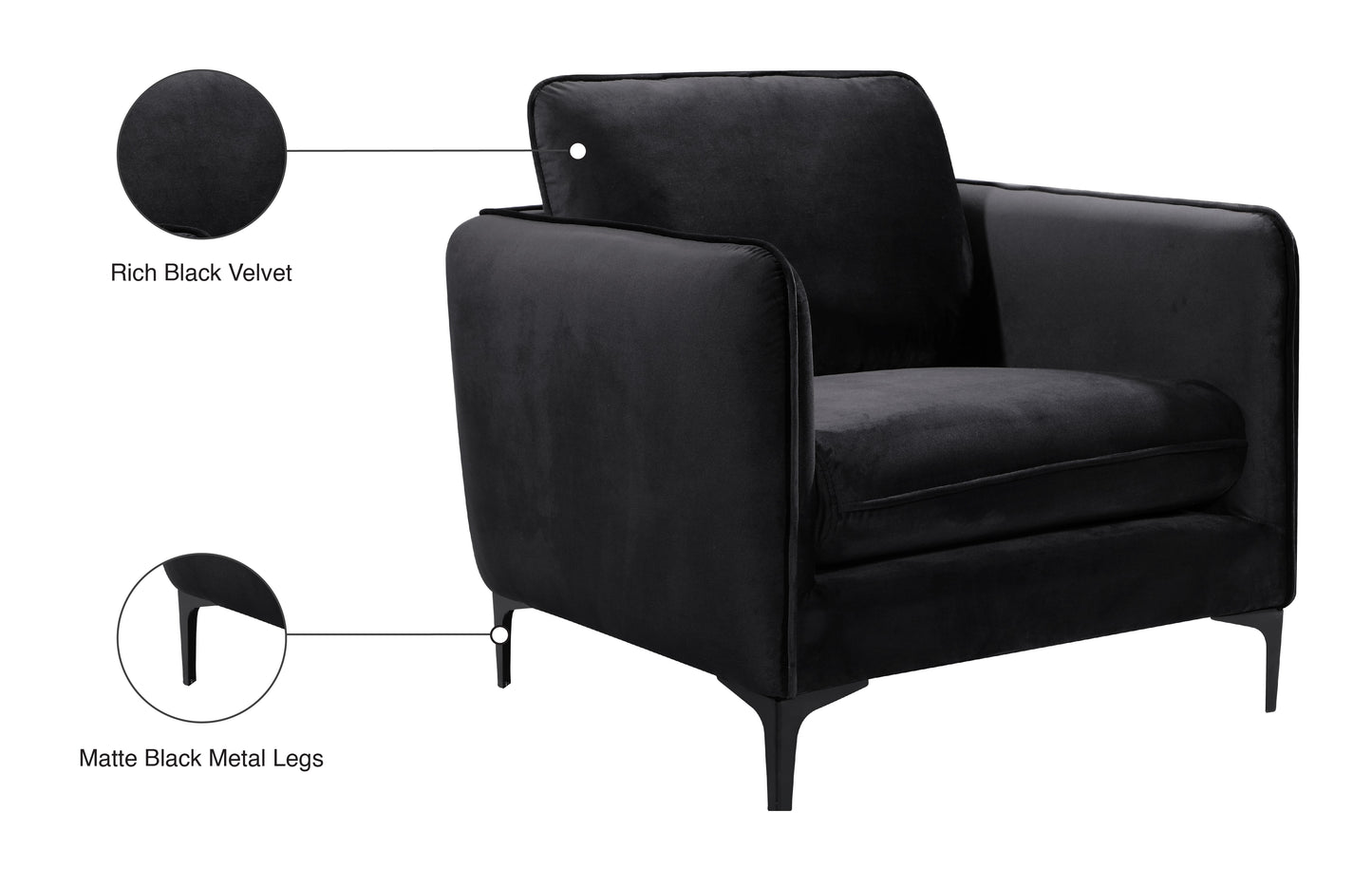 bordeaux black velvet chair c