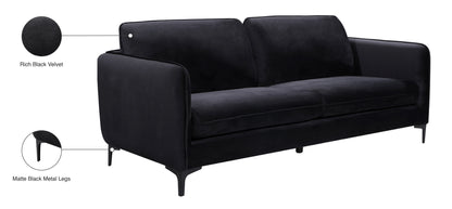 Bordeaux Black Velvet Sofa S