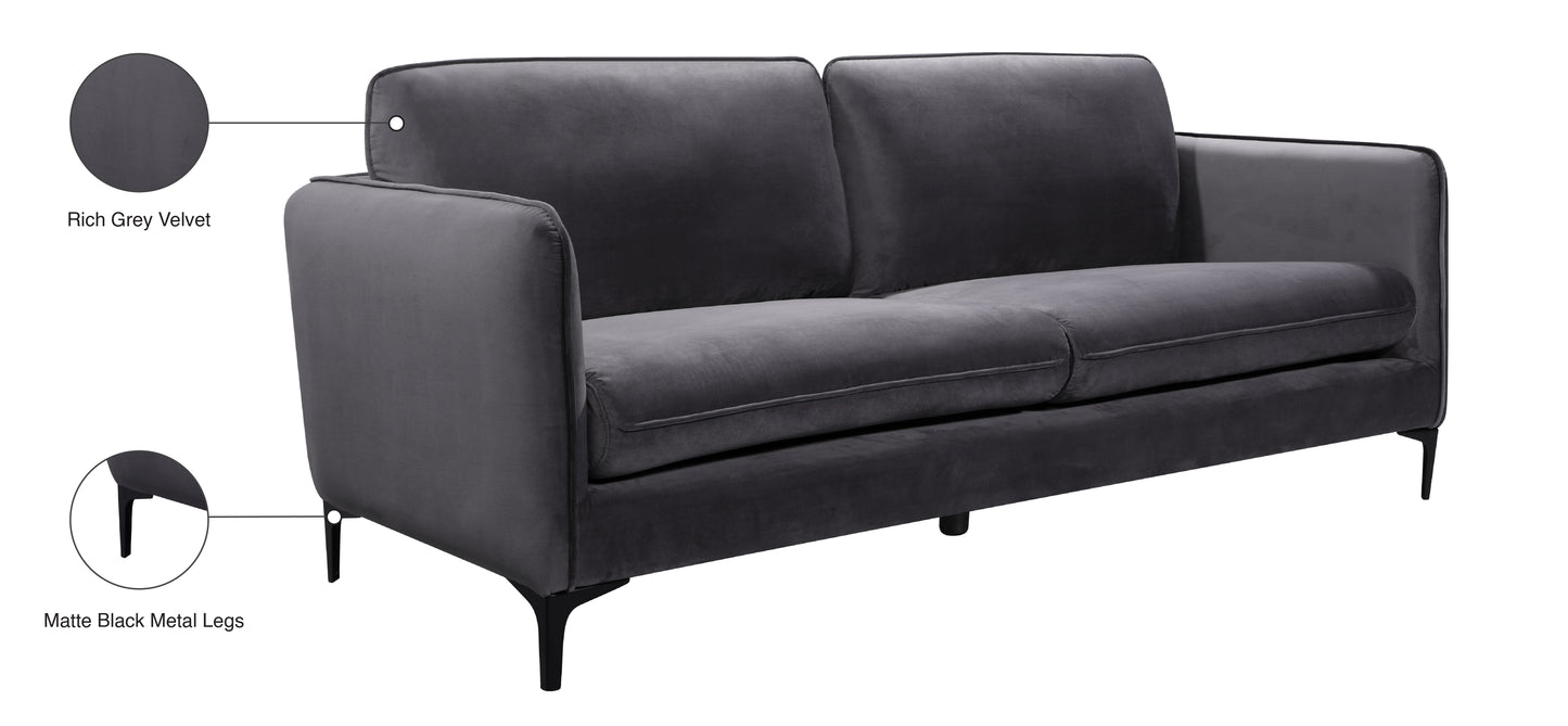 bordeaux grey velvet sofa s