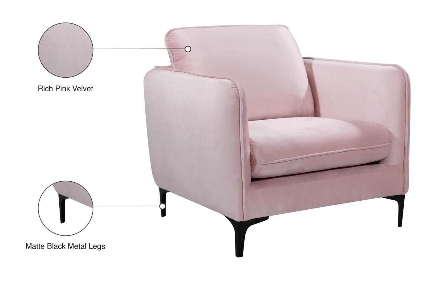 bordeaux pink velvet chair c