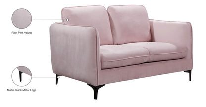 Bordeaux Pink Velvet Loveseat L