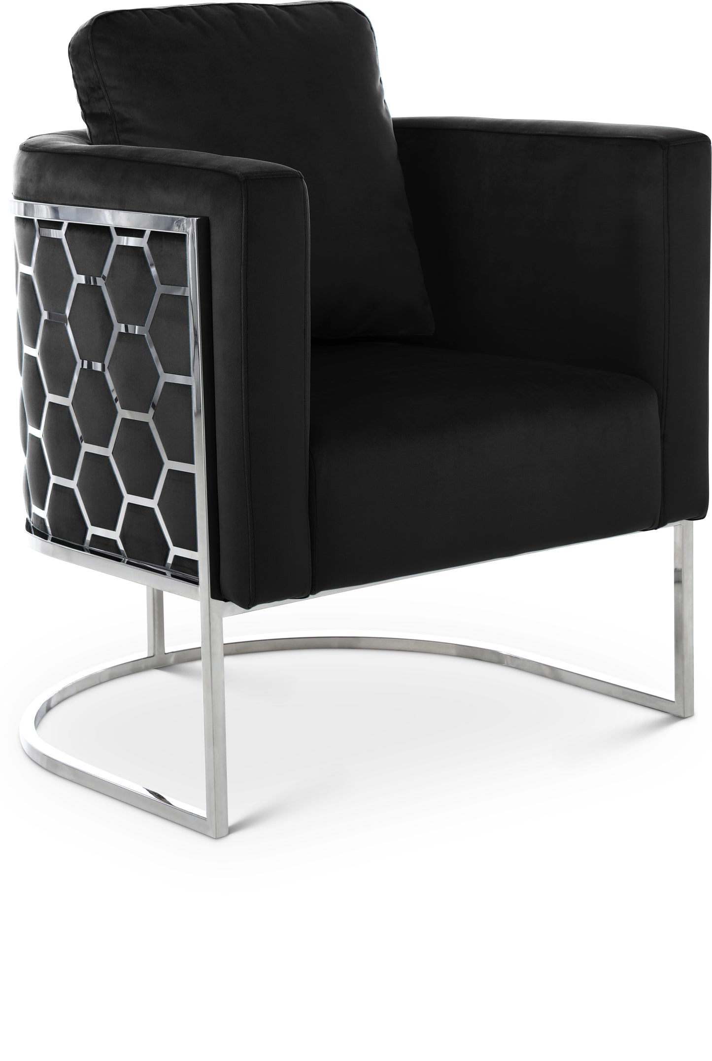 roy black velvet chair