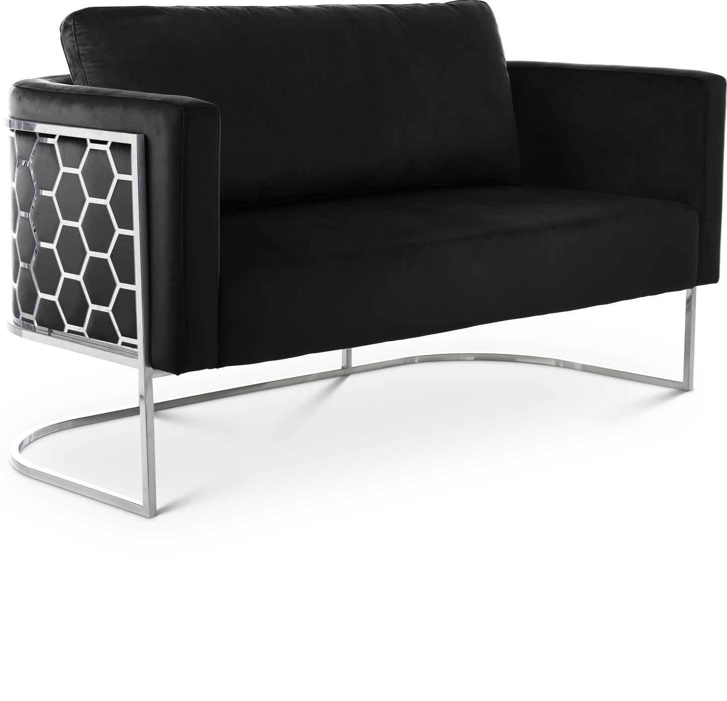 roy black velvet loveseat