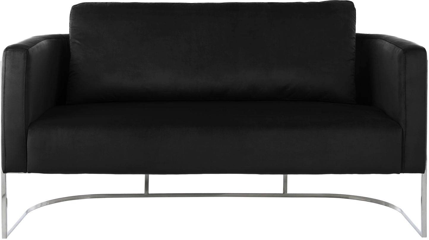 roy black velvet loveseat