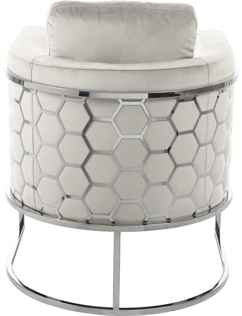 Arden Cream Velvet Upholstered Chair, 1 Piece