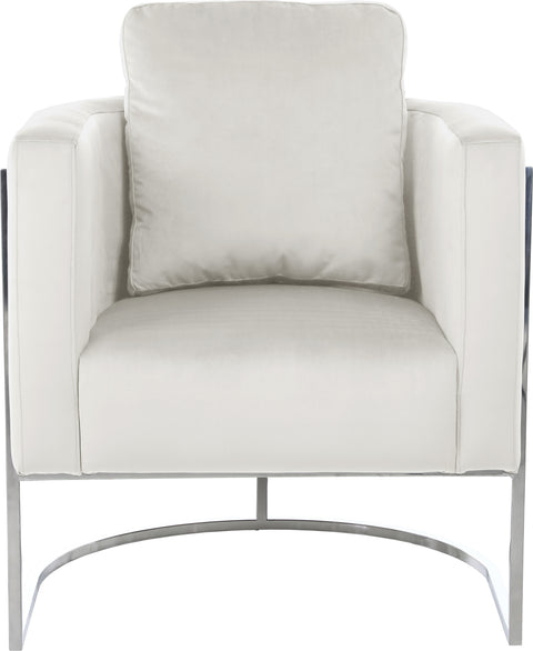 Arden Cream Velvet Upholstered Chair, 1 Piece