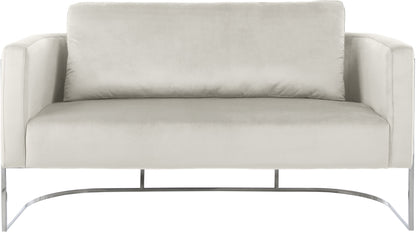 Roy Cream Velvet Loveseat