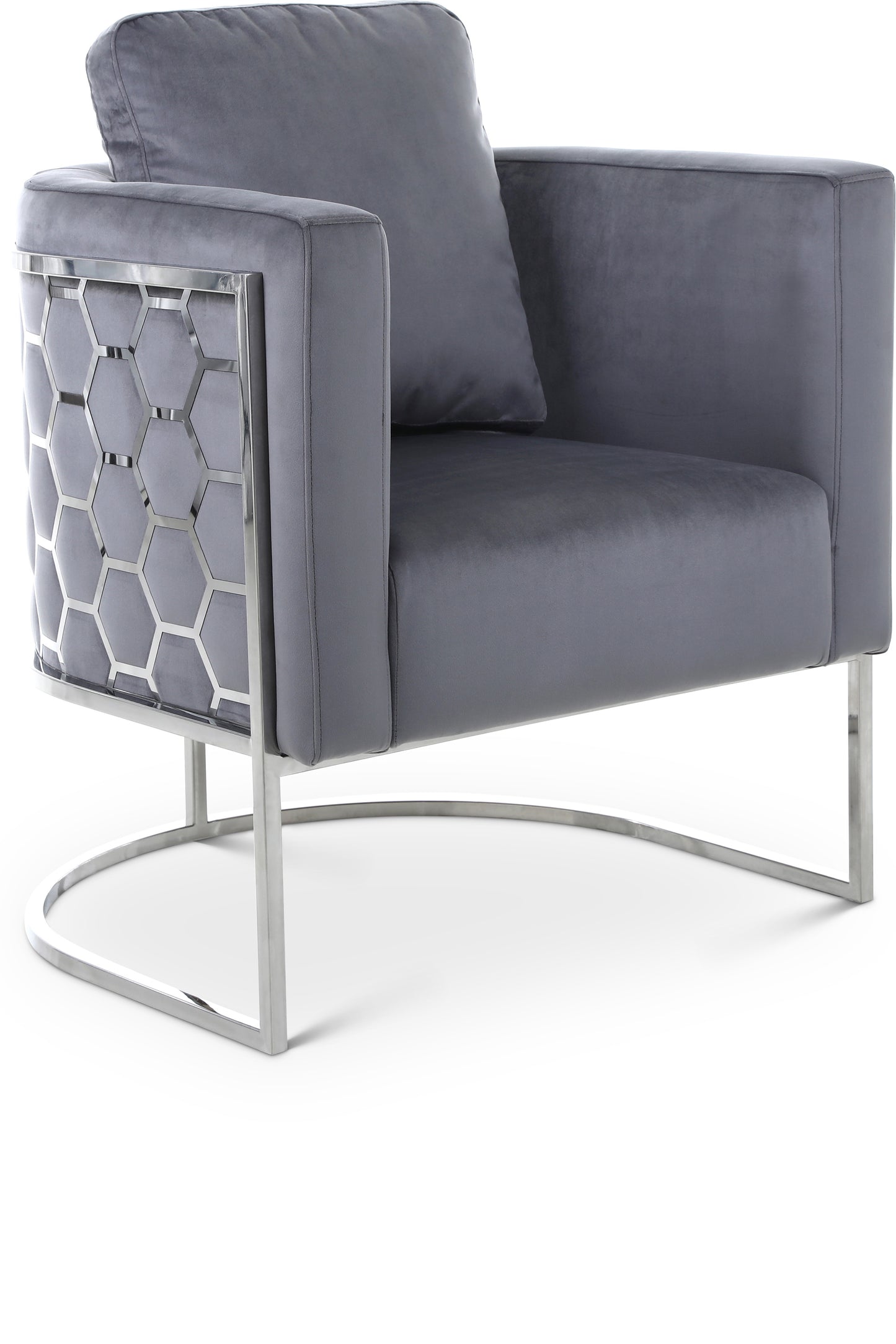 roy grey velvet chair