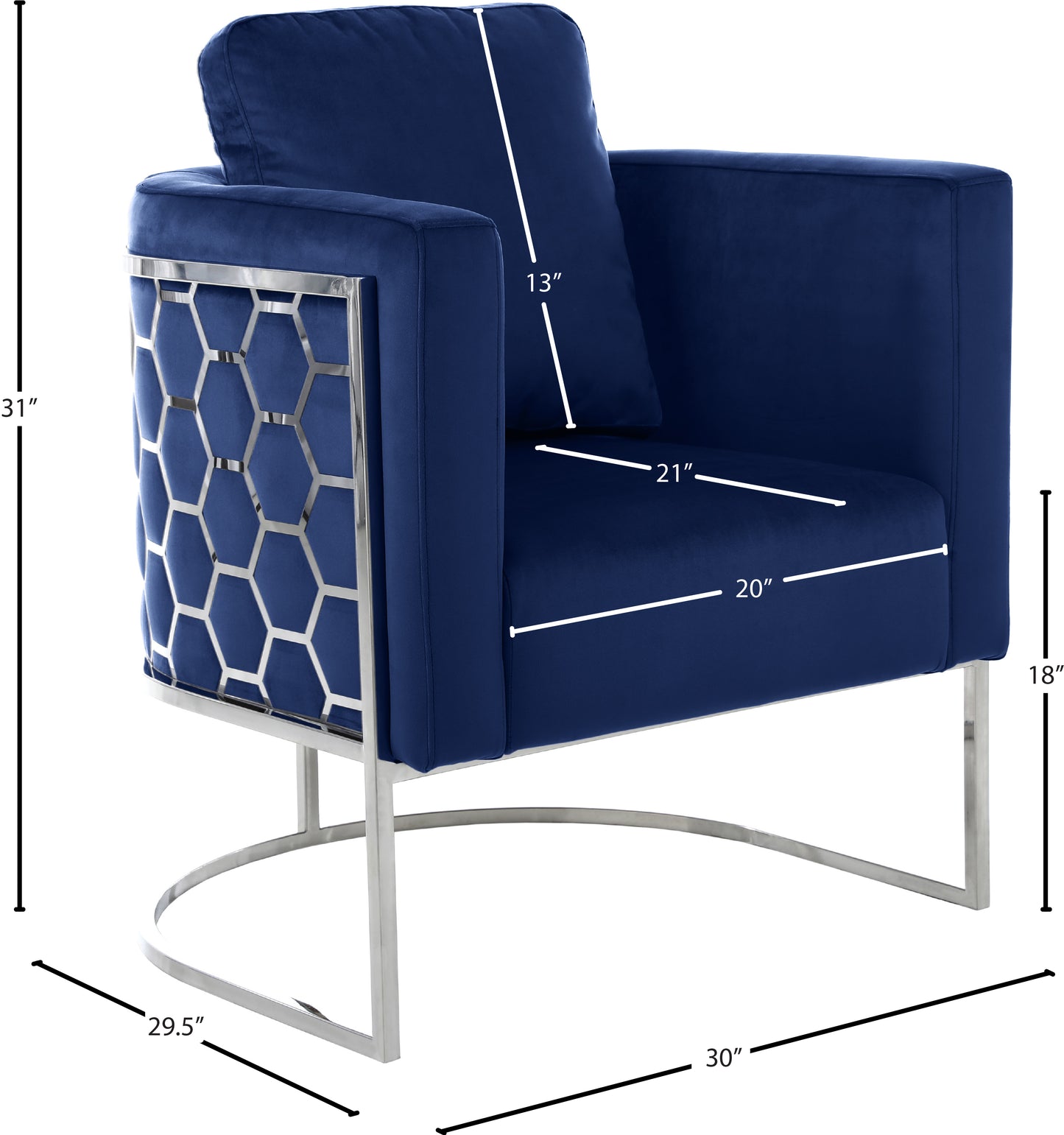 geneva navy velvet chair c