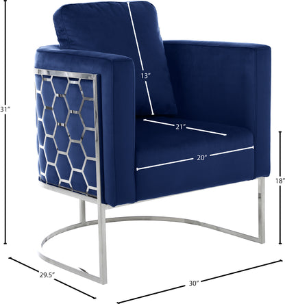 Roy Navy Velvet Chair