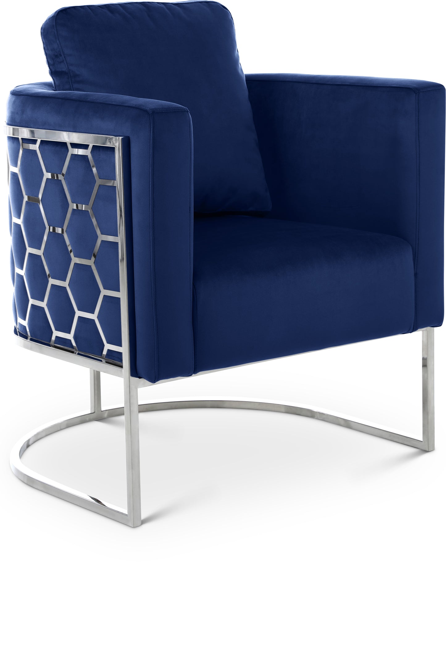 roy navy velvet chair