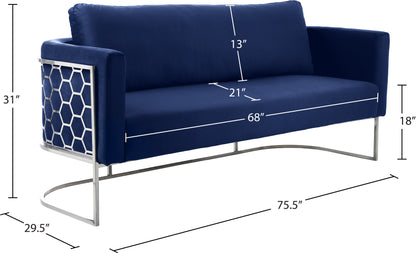 Roy Navy Velvet Sofa