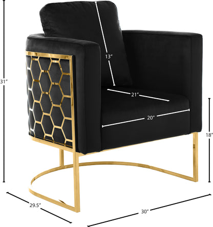 Geneva Black Velvet Chair C