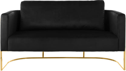 Geneva Black Velvet Loveseat L