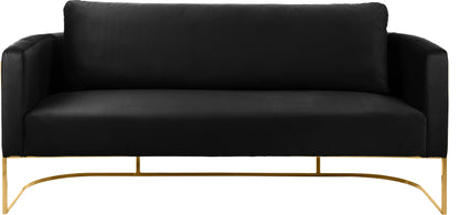 Geneva Black Velvet Sofa S