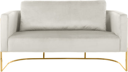 Geneva Cream Velvet Loveseat L