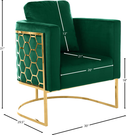 Geneva Green Velvet Chair C