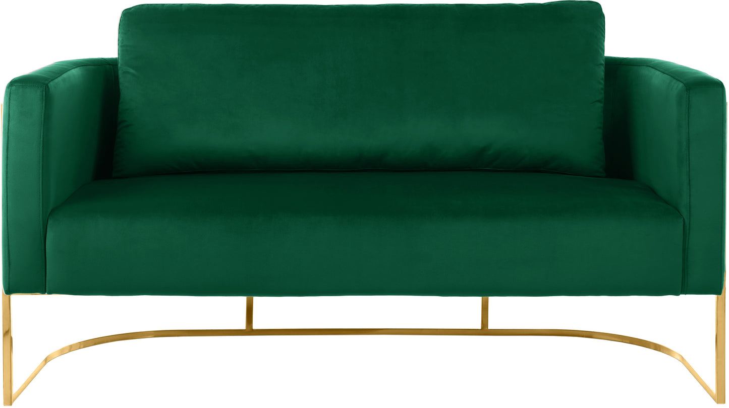 geneva green velvet loveseat l