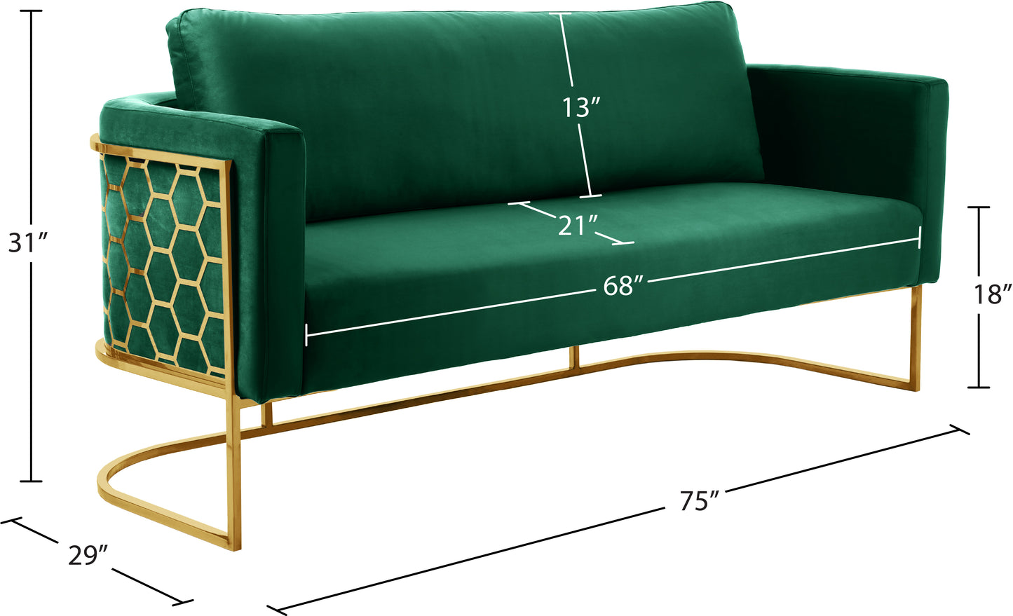 geneva green velvet sofa s