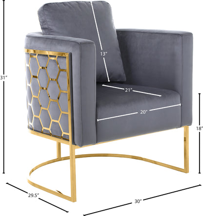 Geneva Grey Velvet Chair C