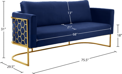 Geneva Navy Velvet Sofa S