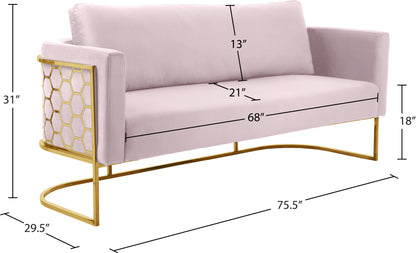 Geneva Pink Velvet Sofa S