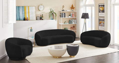 Sawyer Black Boucle Fabric Sofa S