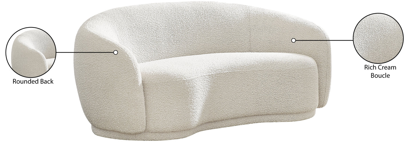 sawyer cream boucle fabric loveseat l