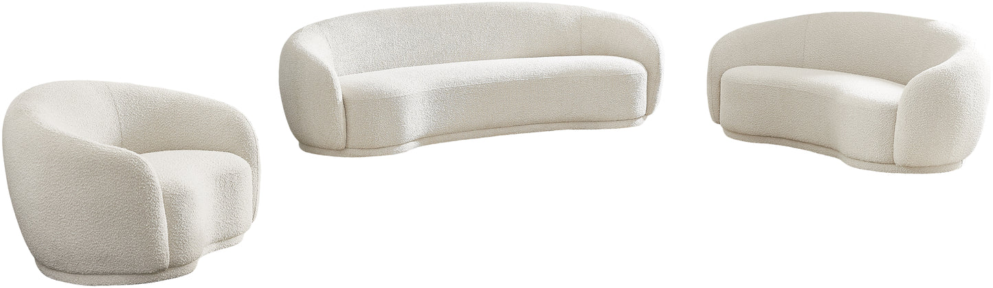 sawyer cream boucle fabric loveseat l