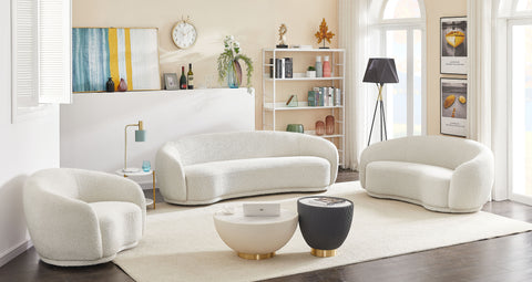 Sawyer Cream Boucle Fabric Sofa S