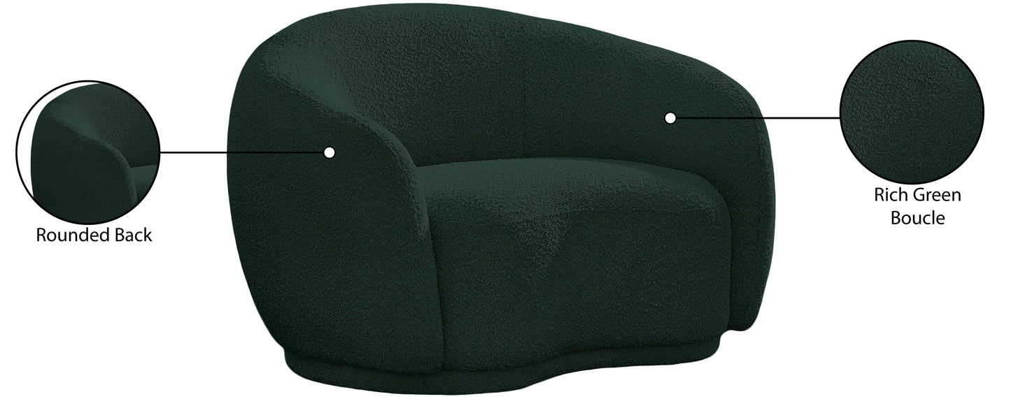 sawyer green boucle fabric chair c