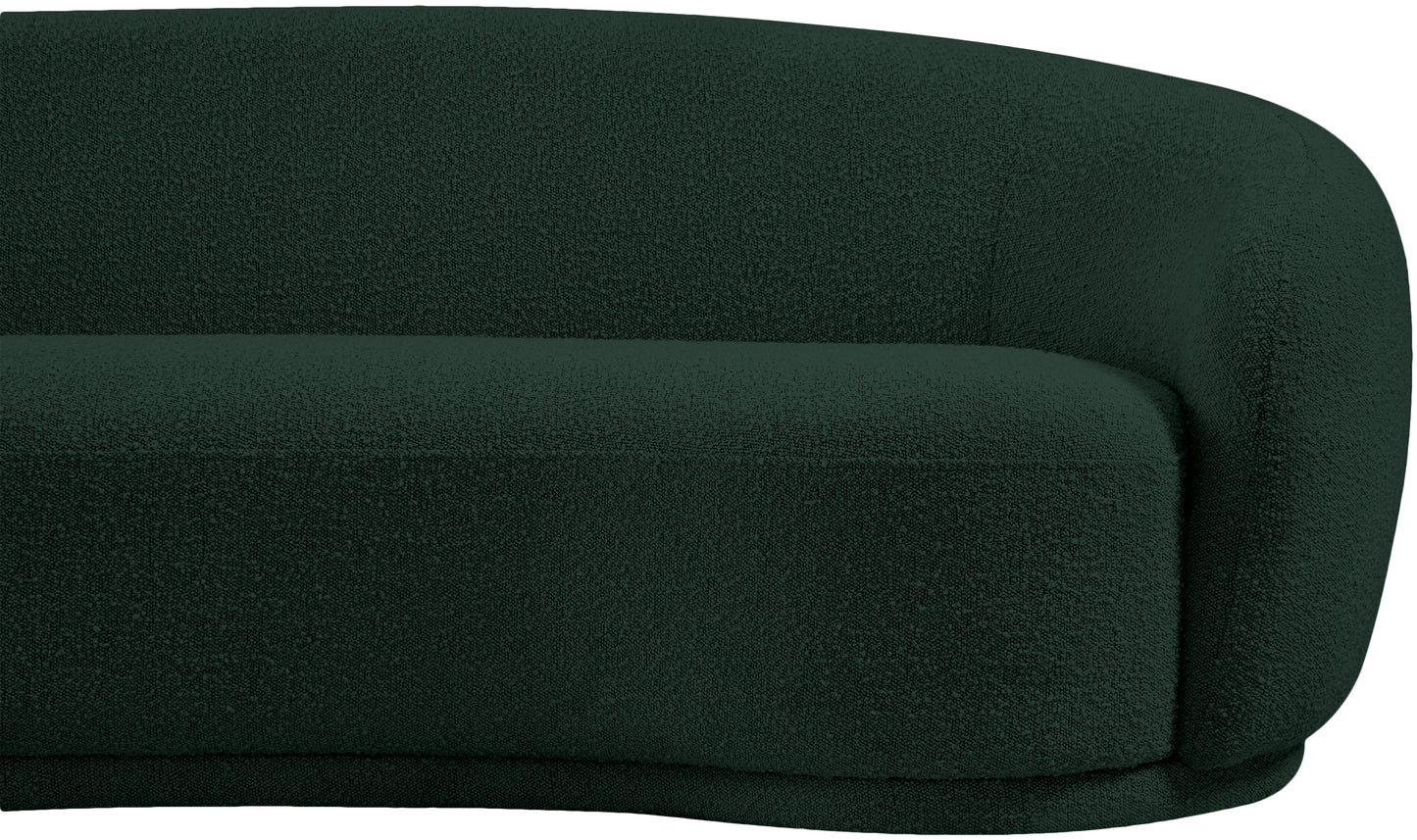 sawyer green boucle fabric loveseat l