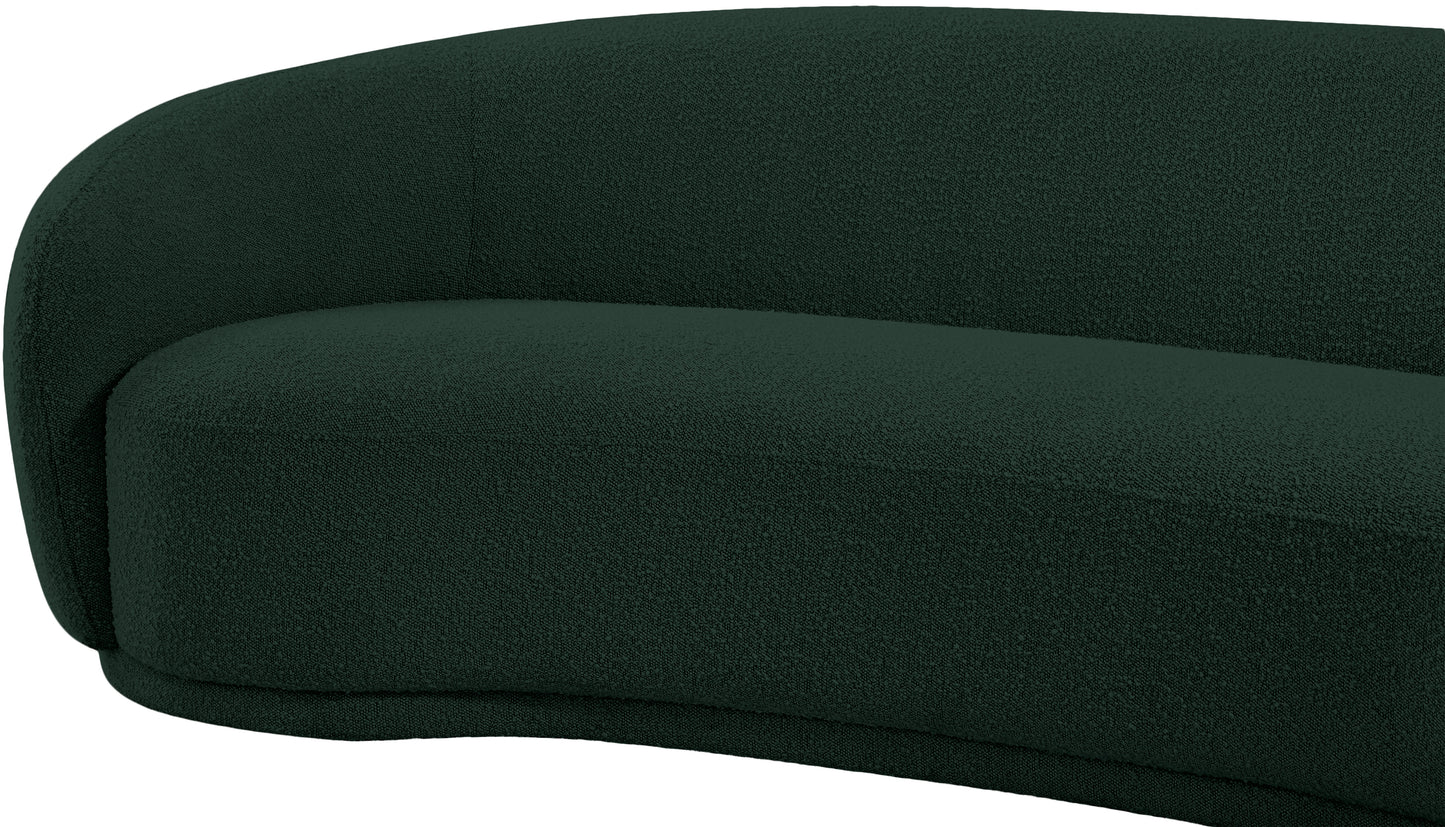 sawyer green boucle fabric loveseat l