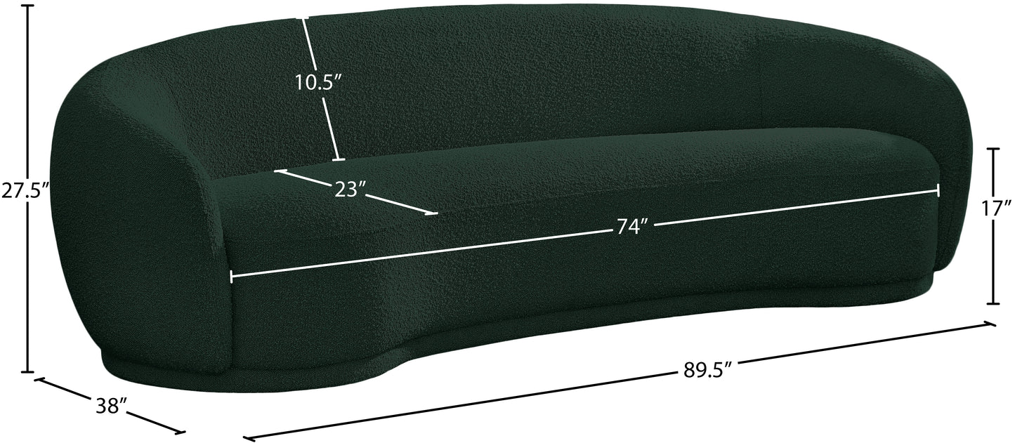 sawyer green boucle fabric sofa s