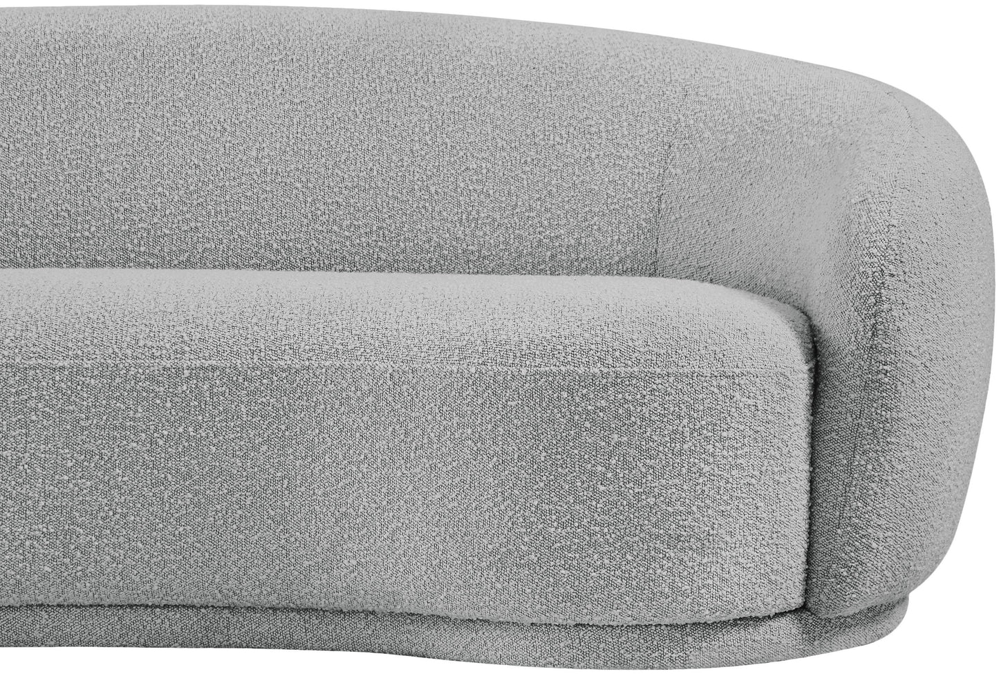 sawyer grey boucle fabric loveseat l