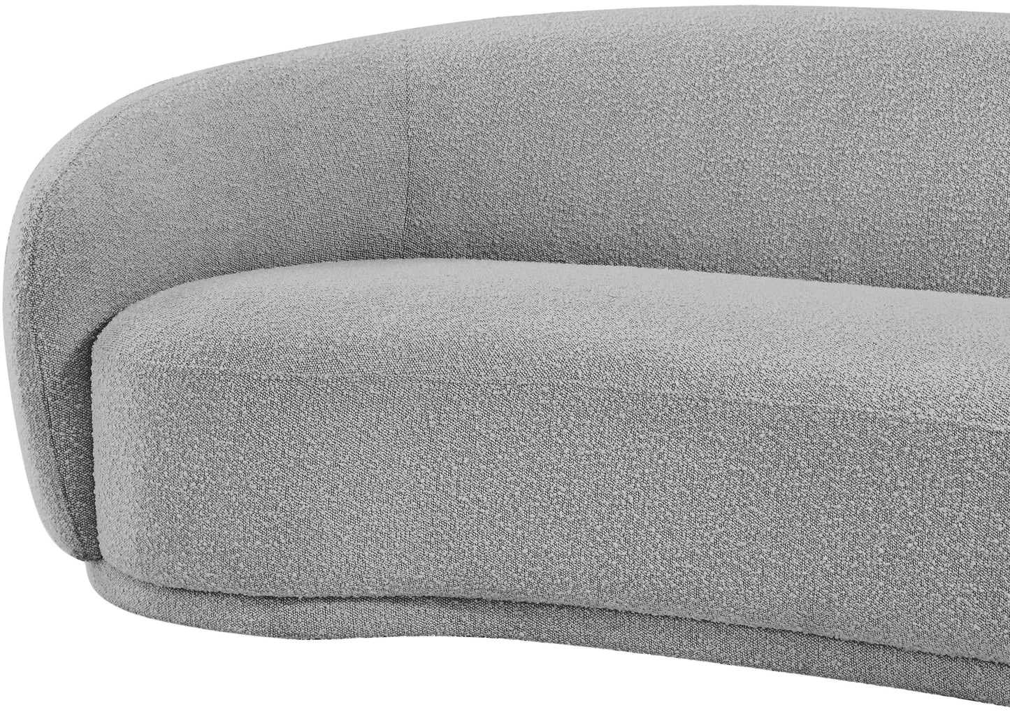 sawyer grey boucle fabric loveseat l