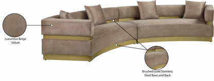 Napa Beige Velvet 2pc. Sectional Sectional