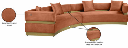 Napa Cognac Velvet 2pc. Sectional Sectional