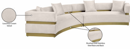 Napa Cream Velvet 2pc. Sectional Sectional