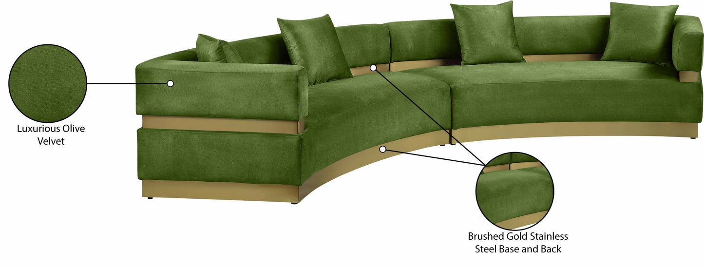 napa olive velvet 2pc. sectional sectional