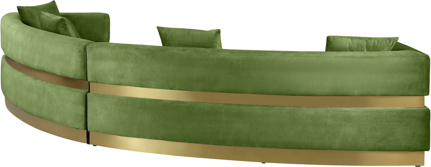 napa olive velvet 2pc. sectional sectional